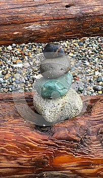 Colorful Cairn of four stones