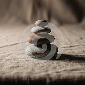 A stack of four smooth pebbles
