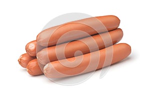 Stack of frankfurter sausages