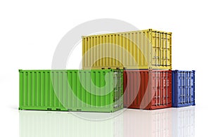 Stack of freight containers.