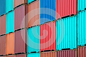 Stack of freight containers at the docks