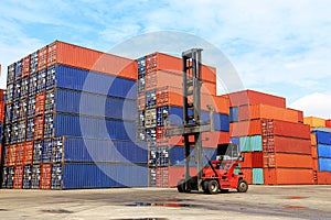 Stack of Freight Containers at the Docks