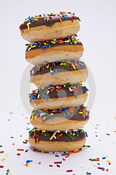 Stack of fresh baked donuts