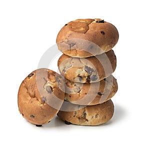 Stack of fresh baked raisin buns