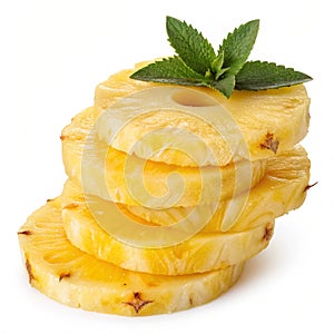 Stack of fresh pineapple slices
