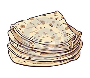 Stack of fresh pita bread icon design