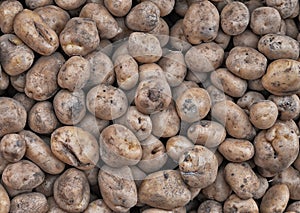 Stack of fresh potatoes