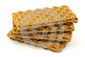 Stack of freshly baked traditional Dutch waffles