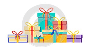 Stack of Gift Boxes Icon Vector Art, Celebration Presents, vector design Generative AI