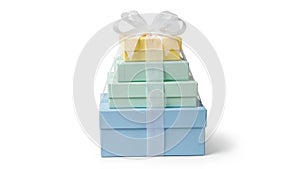Stack of gift boxes, isolated on white background