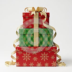 Stack of gift boxes, isolated on white background
