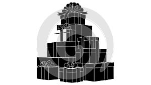 Stack of Gift Boxes with Ribbons for Celebration