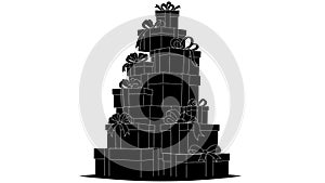 Stack of Gift Boxes with Ribbons for Celebration