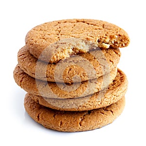 Stack of ginger biscuits.