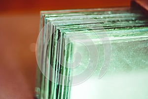 A stack of glass