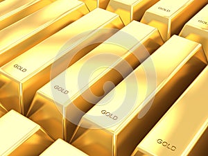 Stack of gold bars background