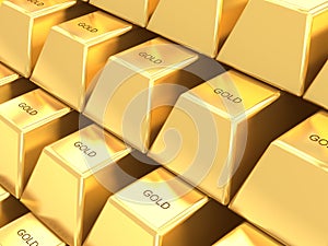 Stack of gold bars background