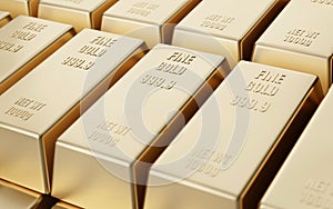 Stack of gold bars, Financial concept