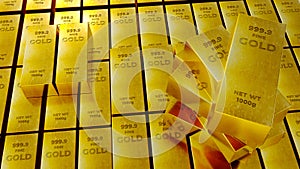 Stack Of Gold Bars , financial concept