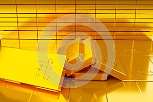 Stack of gold bars. financial concept