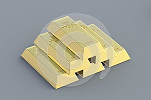 Stack of gold bars. Gold reserve. Value in the financial market. International price