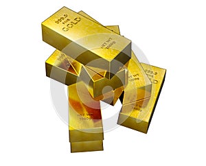 Stack Of Gold Bars isolated on white background, financial concept