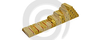 stack gold bars isolated on white background isolated