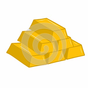 Stack gold bars isolated on white