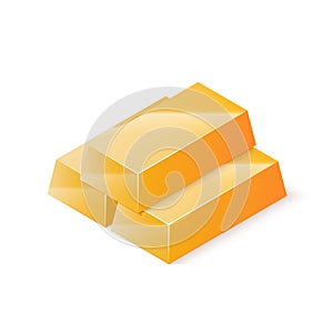 Stack of gold bars. Isometric vector illustration
