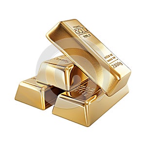 Stack of Gold Bars on Transparent Background - Ai Generated