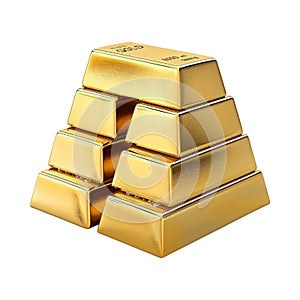 Stack of Gold Bars on Transparent Background - Ai Generated
