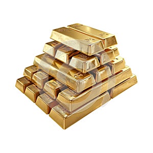 Stack of Gold Bars on Transparent Background - Ai Generated