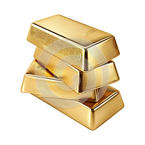 Stack of Gold Bars on Transparent Background - Ai Generated