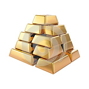 Stack of Gold Bars on Transparent Background - Ai Generated