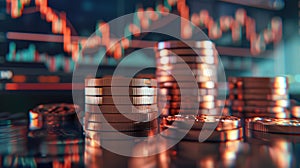 The stack of gold coins.AI generated image