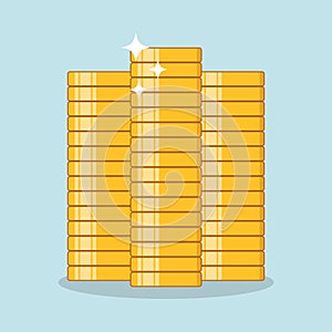 Stack of Gold Coins flat design style