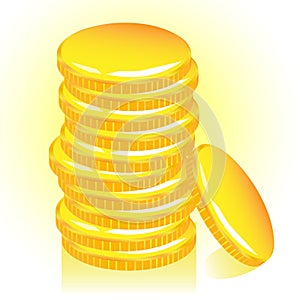Stack of gold coins, vector.