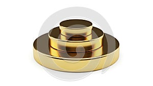 Stack of golden circular objects