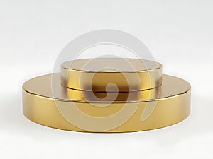 Stack of golden circular objects