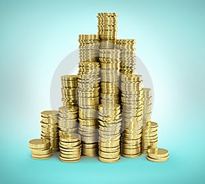 Stack of golden coins. Illustration