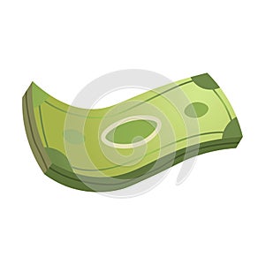 Stack of green cash money vector illustration