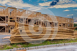 Stack of group in new construction materials for buildings