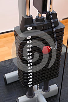 Stack of gym equipment weights