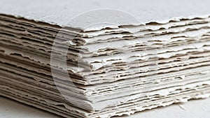 Stack of Handmade Paper Sheets