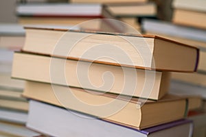 Stack of hardcover books