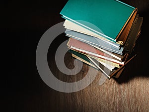 Stack of hardcover books