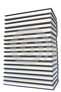 Stack of hardcover books isolated on white background
