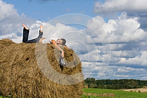 Stack hay