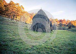 Stack of hay in Romania