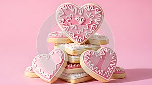 Stack of Heart-Shaped Cookies